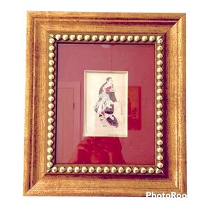 Gold Stud Framed Geisha 14 x 16 NEW  WALL DECOR